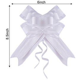 CXNXFD Pack of 10 21 cm Bow Large Bow Packaging Decoration with Bows Suitable for Box Packaging, Flower Decoration, Christmas Decoration, Wedding Table Decoration (White)