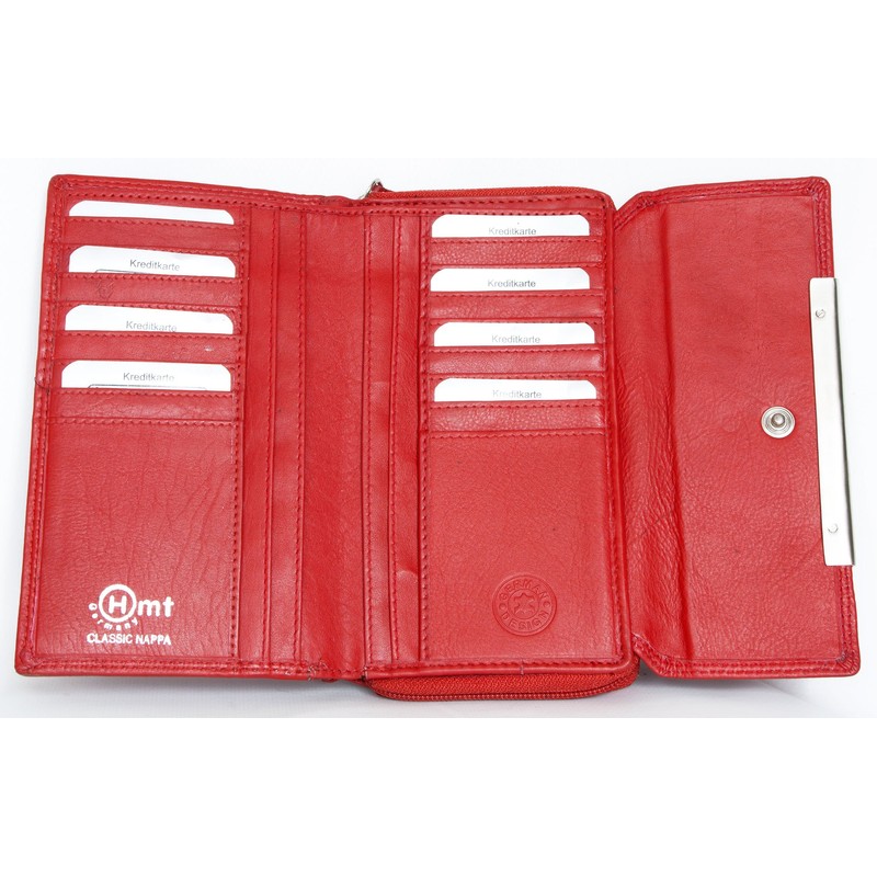 Ladies Quality Red Leather Wallet HMT Zip Coin Pocket