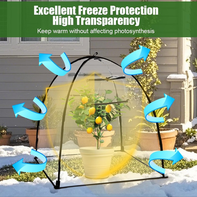 Plant Covers Freeze Protection, Clear Outdoor Garden Frost Cover, Plant