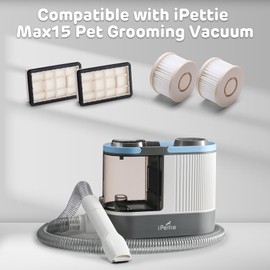 1 Set [3pcs] Replacement Filter with 1 Extra Outlet HEPA Filter - Compatible with iPettie Max15 Pet Grooming Vacuum - Replacement Filters for Optimal Performance