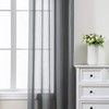 CUCRAF Grey Voile Curtains Faux Linen Look Semi Transparent Net