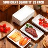 Irenare 28 Pcs 8 Inch Rectangular Salad Plates White Rectangular