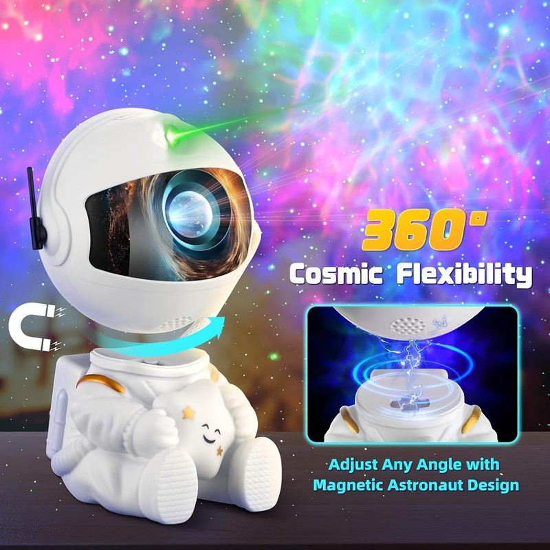 Astronaut Galaxy Projector, 360° Rotatable Star Night Light with Remote