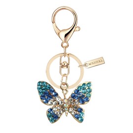 Bling Blue Crystal Butterfly Design Keychain Creative Packaging With Velvet Bag MZ835-3