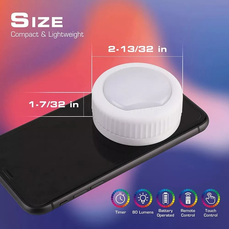 EverBrite 6Pack LED Puck Light Tap Light Push Light Wireless