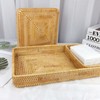 Rattan Tray Tabletop Organization Hand Woven Snack Storage Basket Multifunctional