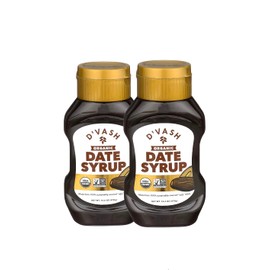Dvash Organic Date Syrup 2 Pack, 16.6 Ounce Squeeze Bottle | Dibis | Vegan, Gluten-free, No Added Sugar, Paleo, Non-GMO, Kosher, Sugar Substitute|Honey,Maple and Barley Malt Substitute|