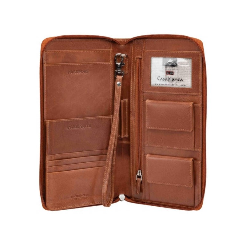 Mancini Casablanca Full Grain Leather RFID Secure Deluxe Passport /