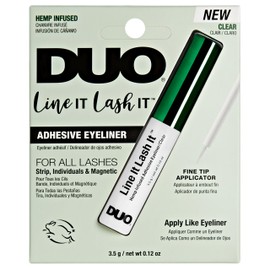 DUO Line It Lash It Clear Lash Adhesive, Hemp-Infused Precision Glue Eyeliner for Strip, Individuals, & Magnetic False Eyelashes, 0.12 Oz