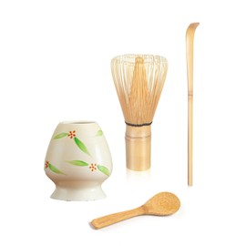 Traditional Matcha Tea Tool Set,100-Prongs(70-76 fine tines) + Ceramic Whisk Holder + Tea Scoop (Chashaku) Handmade Matcha Kit for Matcha Tea Lover，Green Tea Powder Matcha Ceremony 100 Prong