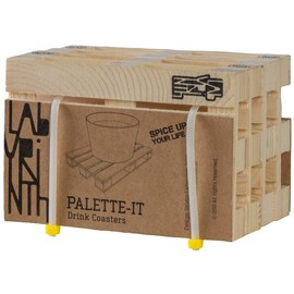 Labyrinth Palette-It Pallet Coasters 12 x 8 cm Set of 4 Wood