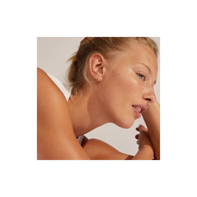 Eanna Recycled Huggie Hoop Earrings, Brass