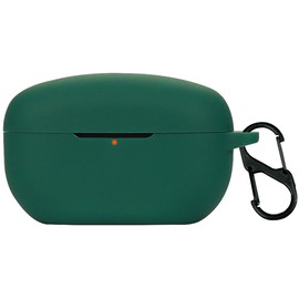 QWYJ for Sony WF-1000XM5 Case Carcasa Protectora de Silicona, para Sony WF-1000XM5 Funda de Carga Portátil con Mosquetón Llavero Anti-perdida (Verde Oscuro)