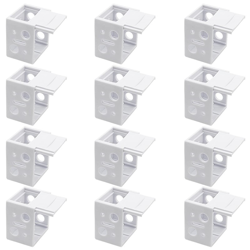 Waziaqoc 12PCS Plastic Blind Brackets, 1 Inch White Low Profile