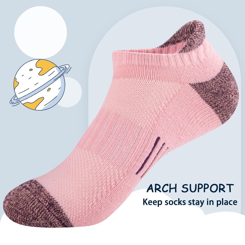 Comfoex Girls Socks Ankle Running Socks For Kids 4-6 6-8