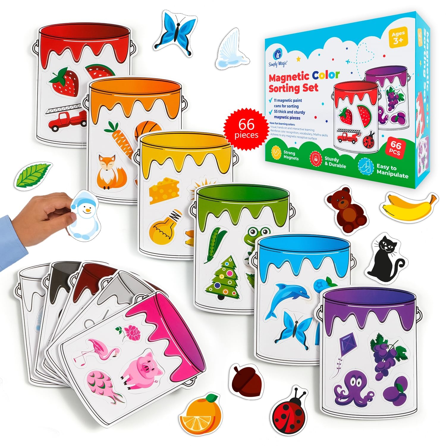 Simply magic 11 Jars Magnetic Color Sorting Set - Color Sorting Toys ...