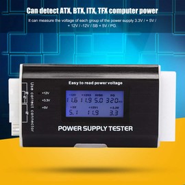 Computer Power Supply Tester, ATX BTX ITX TFX PC Power Supply Tester with 1.8" LCD Screen and Aluminum Alloy Housing