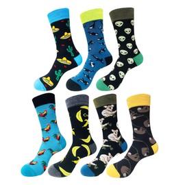 Mens Dress Socks,EmaoFun Funny Fancy Colorful Casual Pattern Crew Socks(Caribbean)…