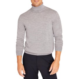 Club Monaco Men's Merino Turtleneck, Heather Grey/Gris, Large