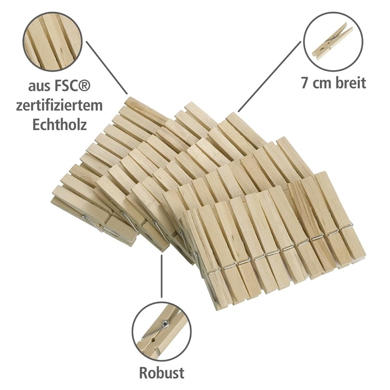 Mini Wooden Clips for Arts and Crafts, Pack of 50,