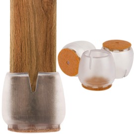 Anwenk 16Pack Chair Leg Floor Protectors for 1 to 1-3/16 Inch Chair Legs,Round Silicone Chair Leg Caps Chair Leg Tip,Transparent Clear