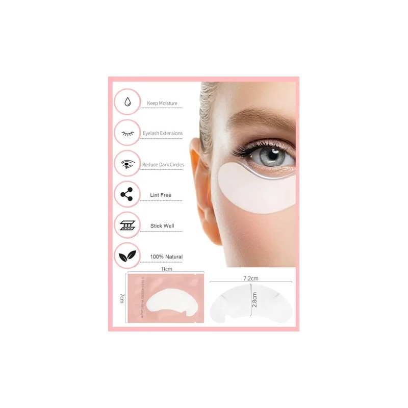 100 Pares Parches Empaque Hidrogel Para Ojos Pestañas Rosa