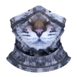 Unbranded Cat Printed UPF 50+ UV Protection Face Mask Cycling Neck Gaiter Scarf Headband - 04