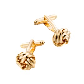 1 Pair Gold Cufflinks,Fashion Cufflinks for Men,Compact Knot Twisted Shirt Studs,Simple Cuff Links Mens,Durable Metal Cuff Links,for Suit Dress Shirts Accessories Wedding,Business Gatherings(Gold)