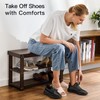 Pipishell Bamboo Shoe Rack Bench, 3 Tier Sturdy Shoe Bench,