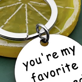 Funny Keyring Gifts for Boyfriend Girlfriend Husband Hubby Wife Gifts Valentines Day Gift for Women Men Birthday Christmas Gifts for Him and Her, You're My Favorite Dickhead