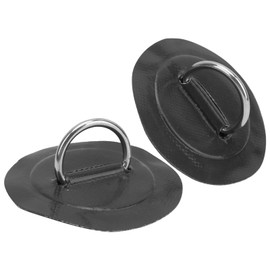 Pack of 2 Marine Fixed Buckle Paddle Board D-Ring Kayak D-Ring Pad Inflatable Boat D-Ring Patch with Bungee Cord for Marine Kayak (Black)