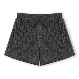 Dalukit Toddler Girls Shorts Soft Ribbed Knit with Bow Baby Girls Casual Playing Summer Shorts for Little Kid 18 Month-6T Black