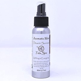 ​​​​​​Aromatic Mist ​ Desert Sunrise ​by Tres Spa - Citrus blend ​of pure ​​essential ​​oils ​| ​100% Natural​ Vegan & Versatile |​ Skin ​S​afe​,​ Eco-Friendly​,​ & Alcohol Free (80ml Travel Size)