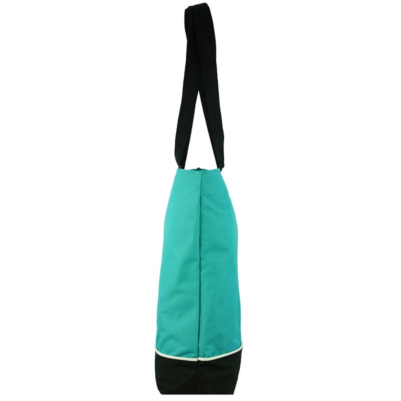 Shoulder Tote Bag with Zipper (Teal)