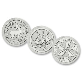Assorted Holiday Embossed Foil Seals, 54 Count (Silver)