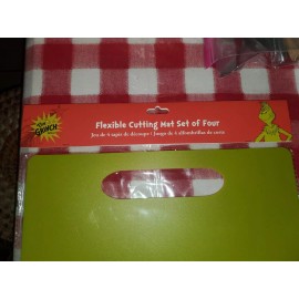 Sleigh bell bistro *New *The Grinch Flexible Cutting Mats board Set of 4 Christmas Dr Seuss