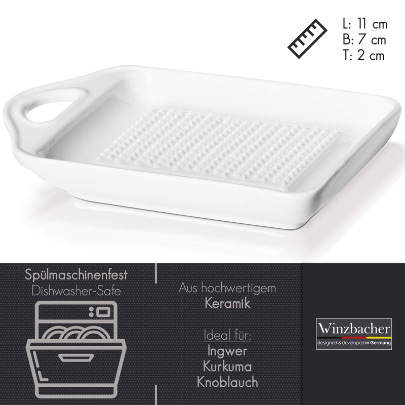 Winzbacher® The Original Ceramic Ginger Grater, Ideal for Ginger, Turmeric