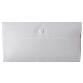 BAY LETTERPRESS 3 Long Envelopes, 30 Pieces, Cute Heart