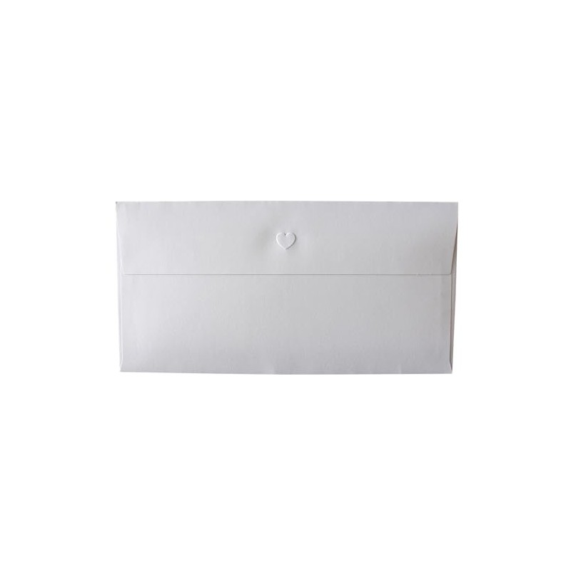 BAY LETTERPRESS 3 Long Envelopes, 30 Pieces, Cute Heart
