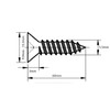 5.5mm x 60mm Phillips Countersunk Self Tapping Screws Steel Tappers