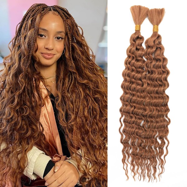 CHARSUN Deep Wave Braiding Hair Curly Bulk Synthetic Hair Extensions