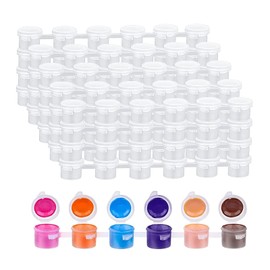 Diyxisk Mini Paint Pots, Pack of 120 Connected Empty Paint Bowls with Lids, Storage Box for Acrylic Paints Painting