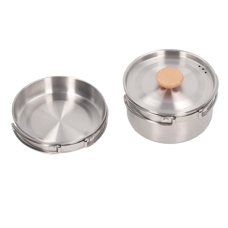 Cooking Pot and Pan Set 304 Stainless Steel Portable Camping