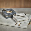 Zodax | White Marble and Brass | Square Salt and