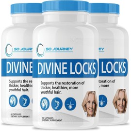 Divine Locks Complex Advanced Unique Hair Growth Vitamins -3 Pack- 180 Capsules