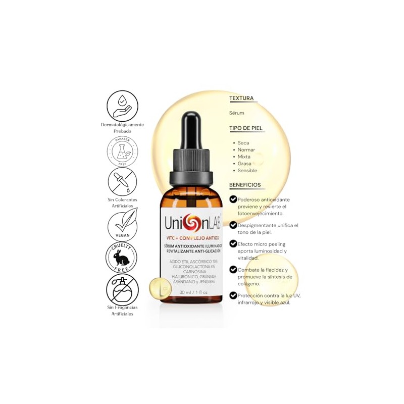 Vitc Complejo Antiox Sérum Facial Antioxidante Vitamina Más Ilumina Ayuda