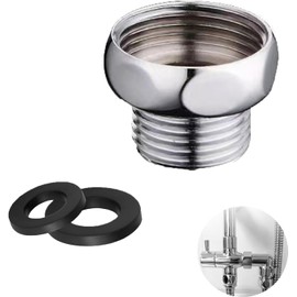 SANTUO Shower Hose Reducer Adaptor Connection G3/4" Female to G1/2" Male Shower Head Adapter Female Hose Connector Chrome with Soft Ring