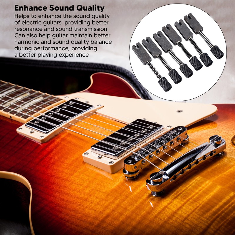 6 Pcs Headless Electric Guitar Bridge Saddle Precise Pitch Adjustment