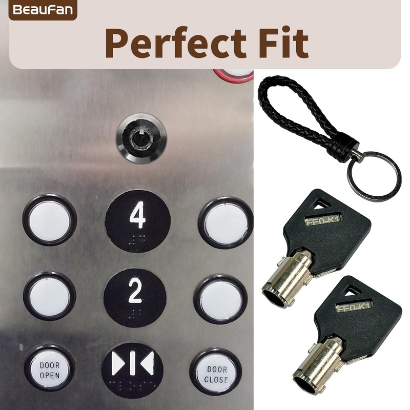 Beaufan 2 Pack FEO-K1 Elevator Keys Fire Service Key Recall