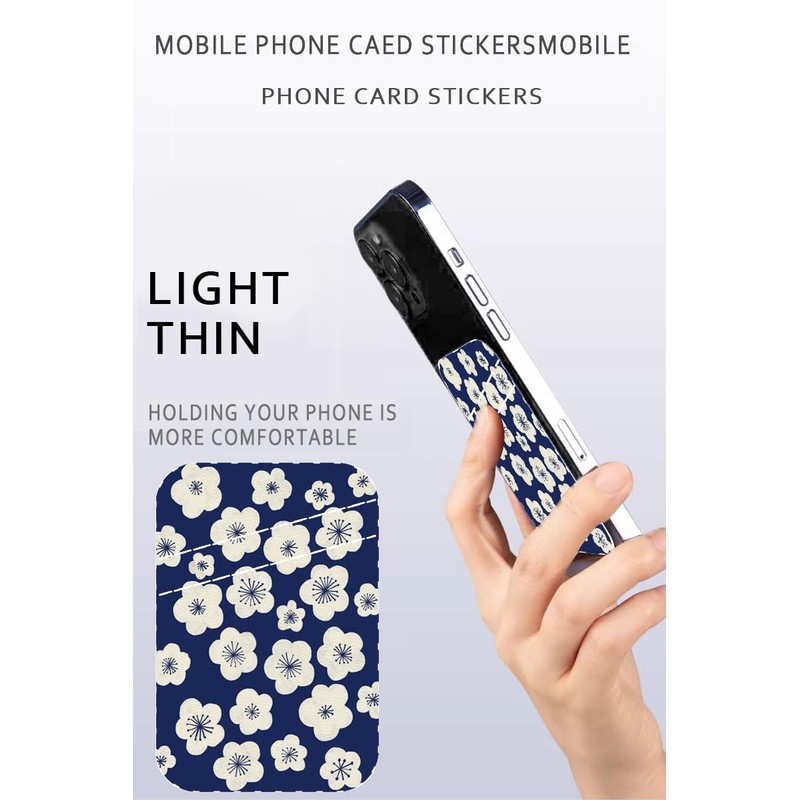 AWHSCP Phone Card Holder, Cute Leather Phone Wallet Stick On,